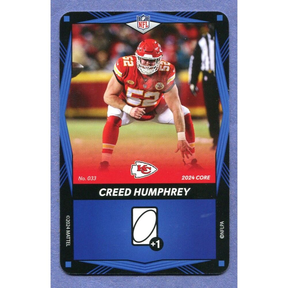 2024 Uno Elite Football Card Blue #33 Creed Humphrey